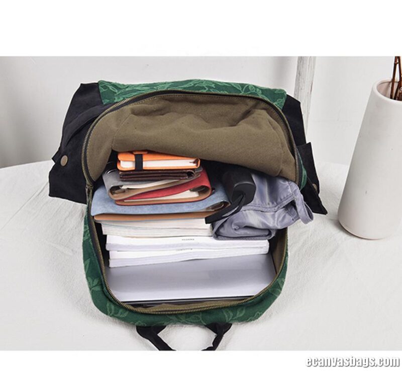 Canvas Backpack With Floral Patterns - Image 14